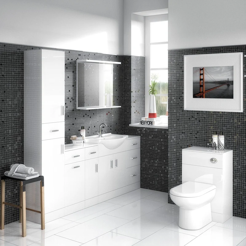 Layla 600mm Toilet Unit, 300mm Deep - Gloss White