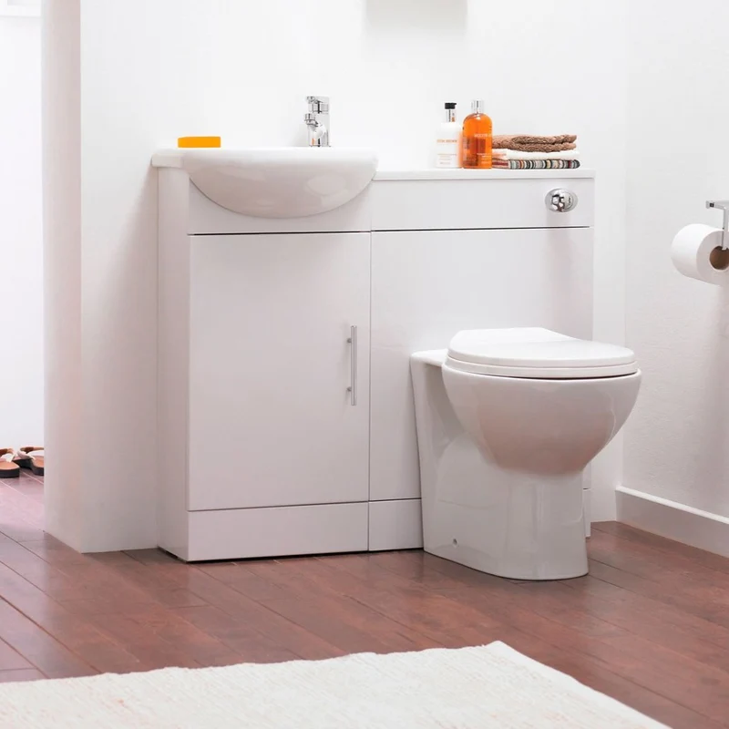 Layla 903mm Furniture Pack With Basin, Back To Wall Toilet & Cistern - Gloss White
