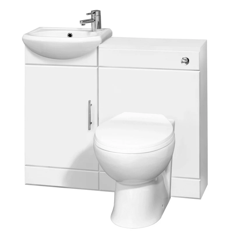 Layla 903mm Furniture Pack With Basin, Back To Wall Toilet & Cistern - Gloss White