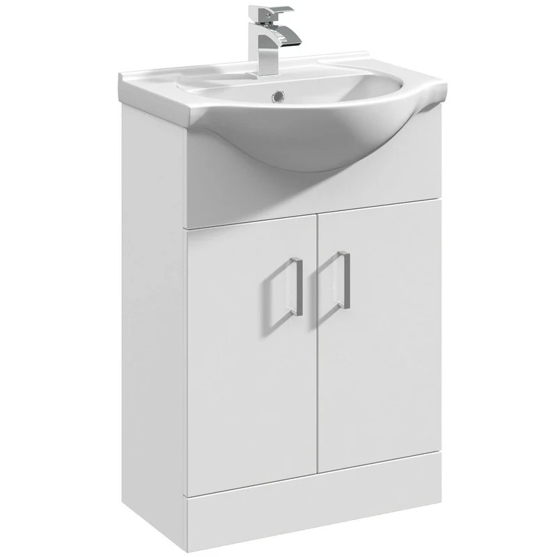Layla 1033mm Furniture Pack With Basin, Back To Wall Toilet & Cistern - Gloss White