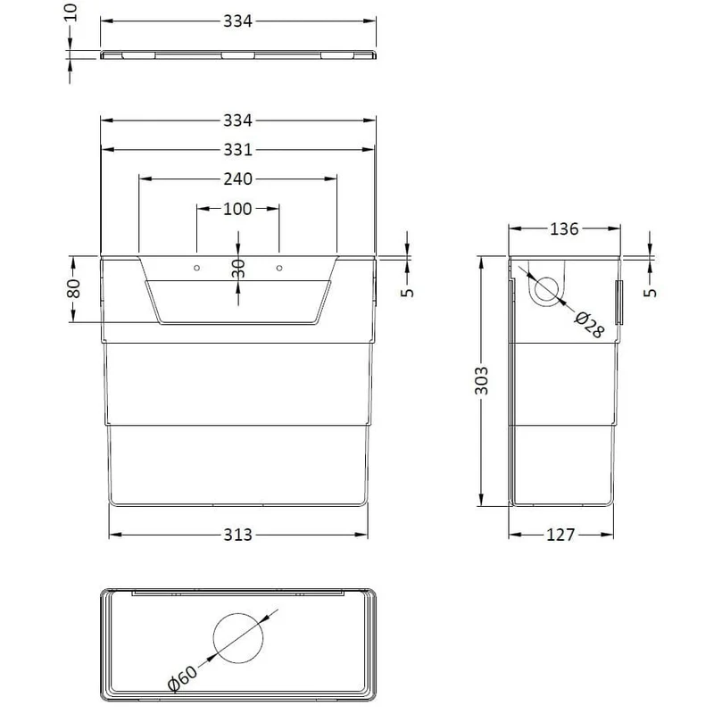 Layla 1033mm Furniture Pack With Basin, Back To Wall Toilet & Cistern - Gloss White
