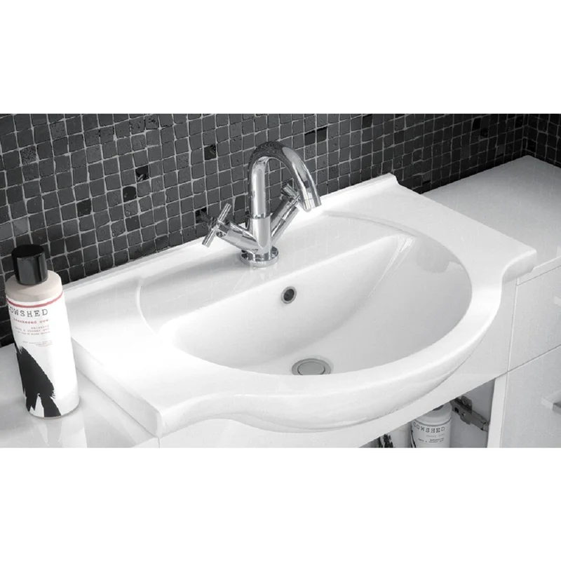 Layla 550mm Floor Standing Vanity Unit & Basin - Gloss White