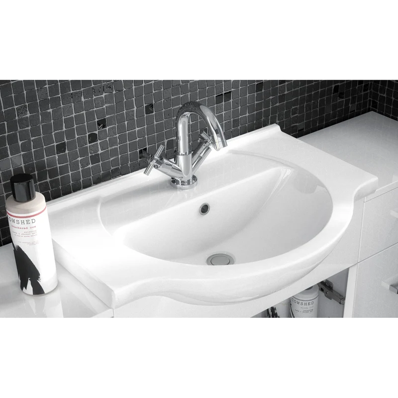 Layla 450mm Floor Standing Vanity Unit & Basin - Gloss White