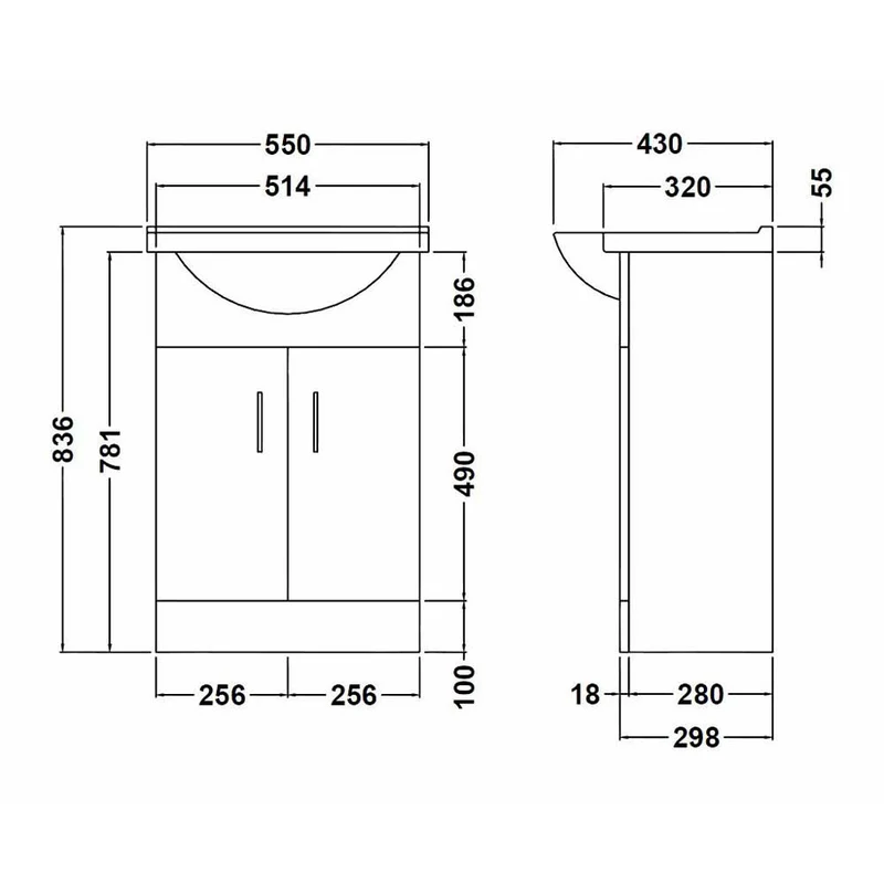 Layla 1015mm Furniture Pack With Basin, Back To Wall Toilet & Cistern - Gloss White