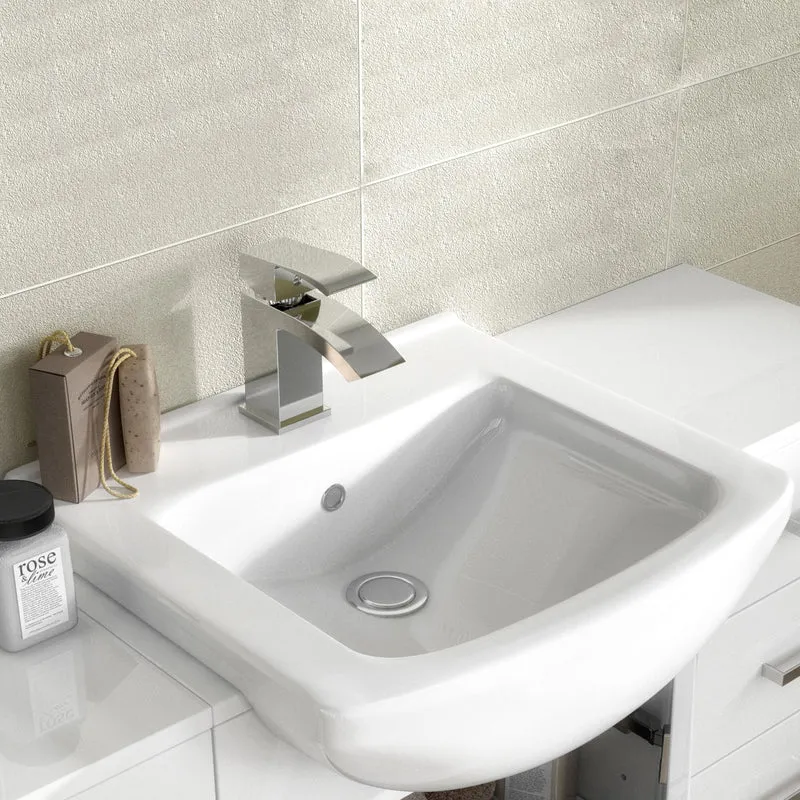 Layla 1015mm Furniture Pack With Basin, Back To Wall Toilet & Cistern - Gloss White