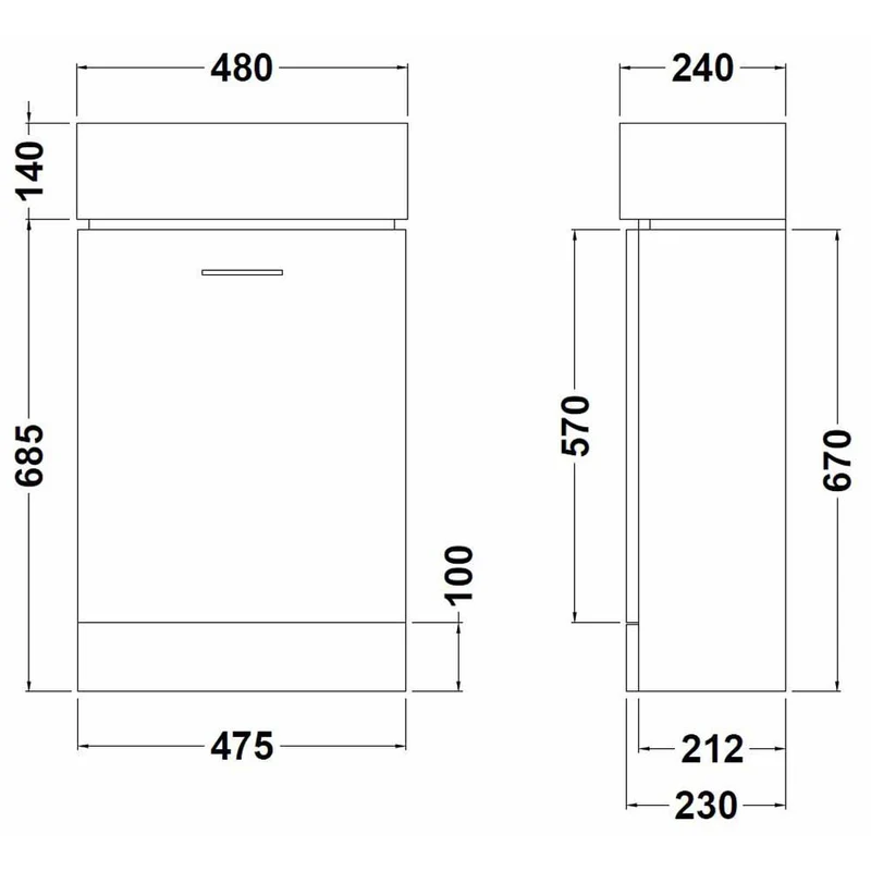 Layla 480mm Cloakroom Floor Standing Vanity Unit & Basin - Gloss White