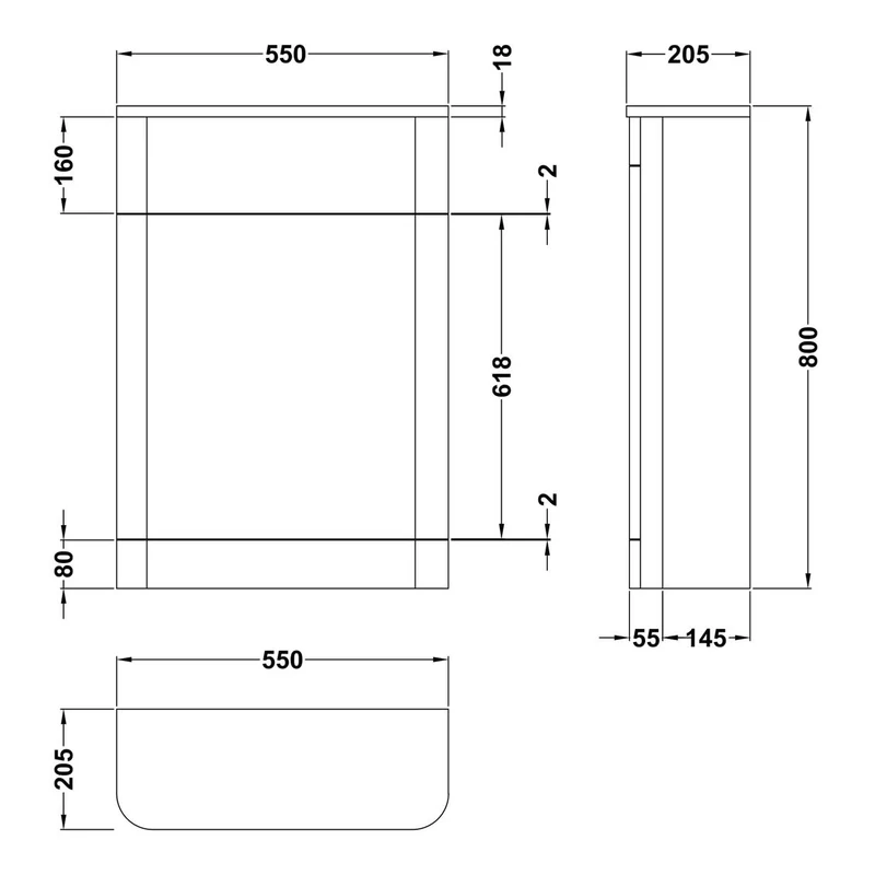 Marina 550mm Toilet Unit - Gloss White