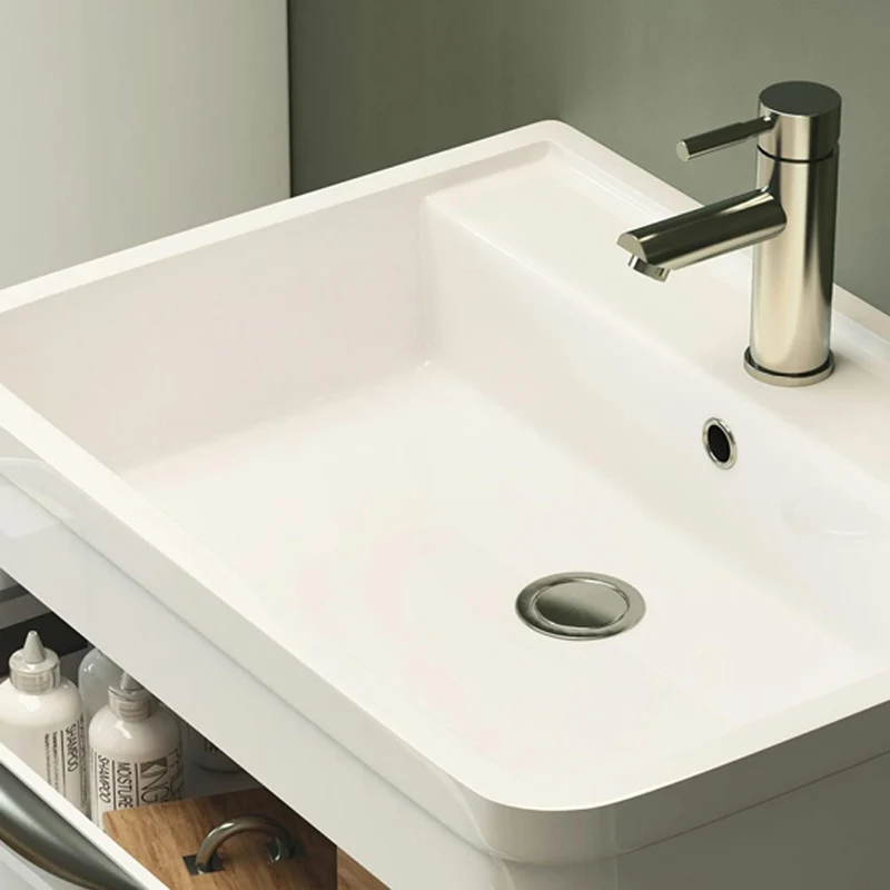 Marina 800mm Wall Hung Vanity Unit & Resin Basin - Gloss White
