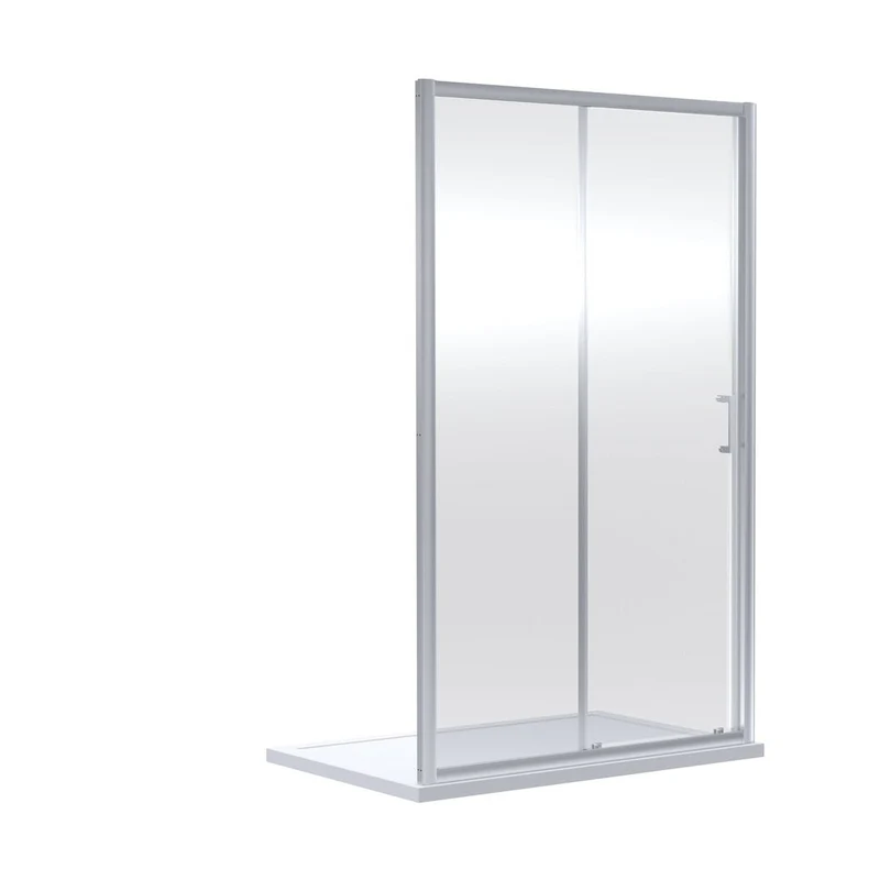 Nuie Rene 1900 X 1200mm Sliding Shower Door Contemporary Chrome Aluminium 1900x1190x44mm