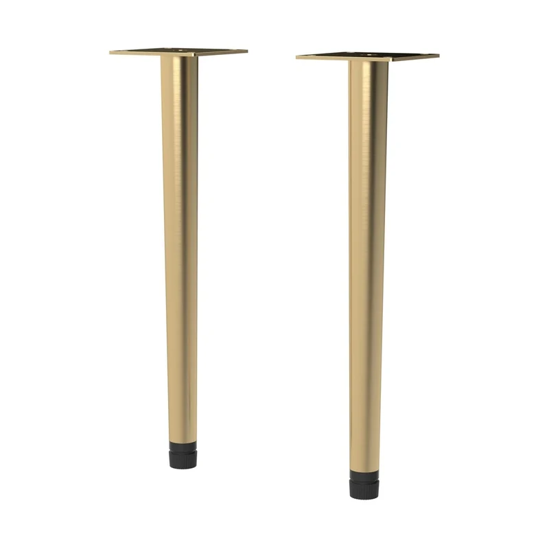 Nuie Handles Wall Hung Vanity Decorative Leg Set Contemporary Brushed Brass Stainless Steel 260x70x70mm