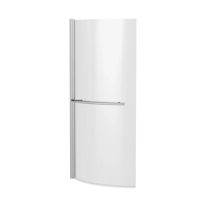 Nuie Curved P-bath Screen With Rail Contemporary Chrome Aluminium 1430x715x185mm