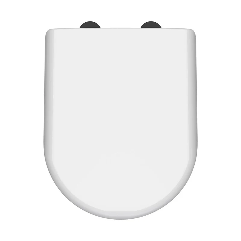 Nuie Toilet Seats D Shaped Soft Close Toilet Seat Contemporary Gloss White Urea 70x364x446mm - NTS004B