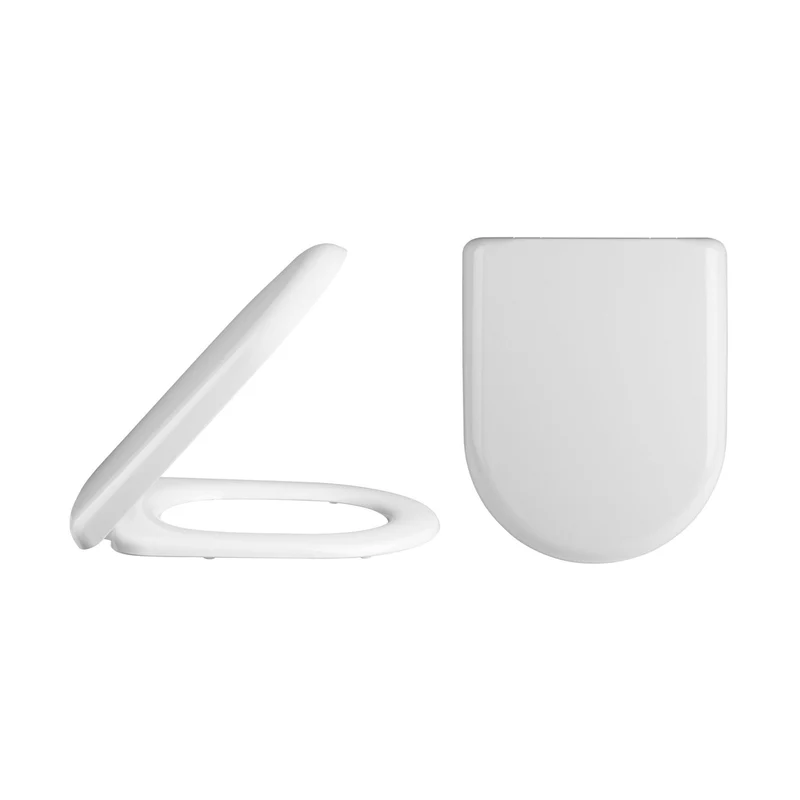 Nuie D Shaped Soft Close Toilet Seat Contemporary White Polypropylene 47x365x465mm