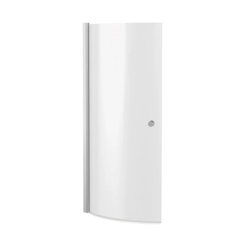 Nuie Curved P-bath Screen With Knob Contemporary Chrome Aluminium 1433x715x185mm