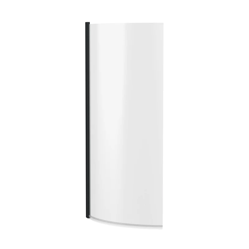 Nuie P-bath Screen Contemporary Matt Black Aluminium 1430x715x185mm