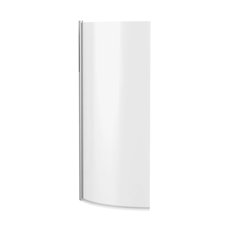 Nuie P' Curved Bath Screen (5mm Glass) Contemporary Chrome Aluminium 1430x715x185mm