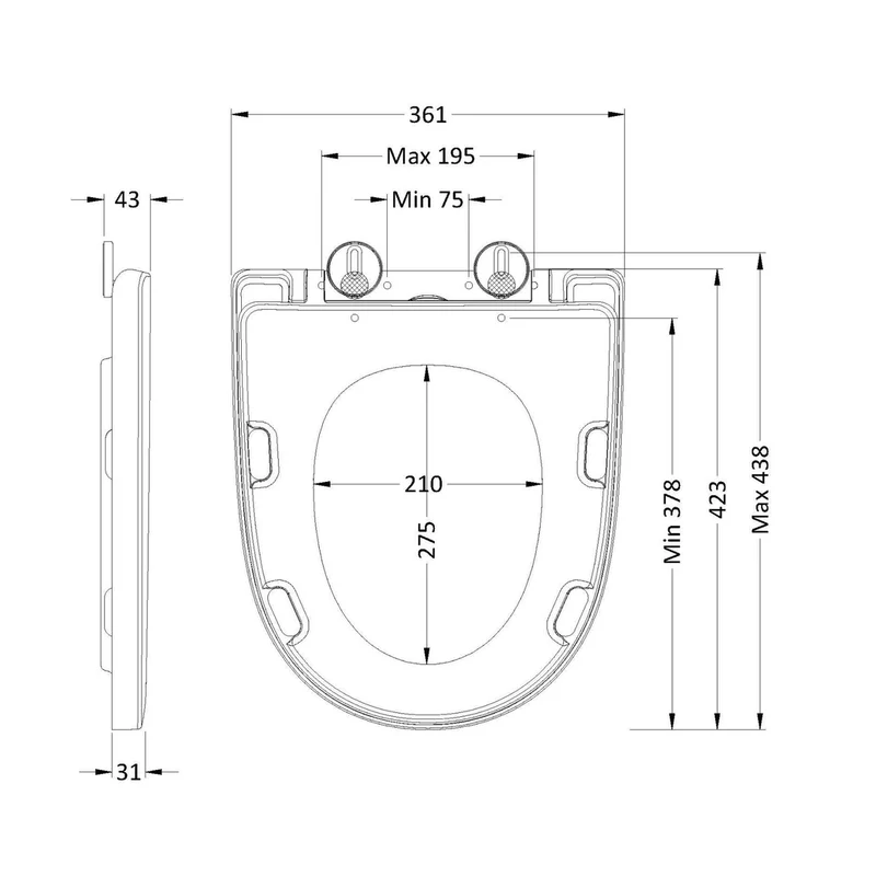 Nuie Round Wrapover Seat Contemporary White Stainless Steel Nylon,urea 43x361x438mm