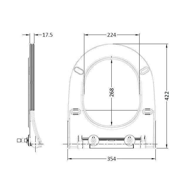 Nuie Round Sandwich Seat Contemporary White Polypropylene,stainless Steel Nylon 18x354x422mm
