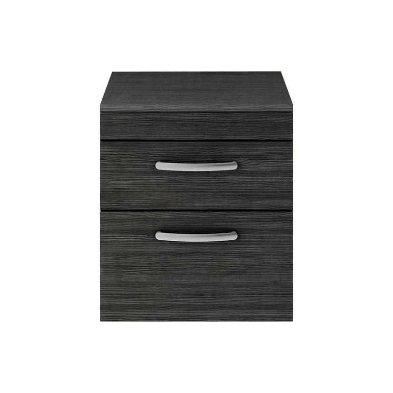 Cape 500mm Wall Hung 2 Drawer Vanity Unit & Worktop - Charcoal Black