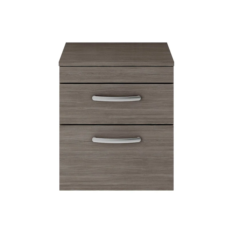 Cape 500mm Wall Hung 2 Drawer Vanity Unit & Worktop - Anthracite Woodgrain