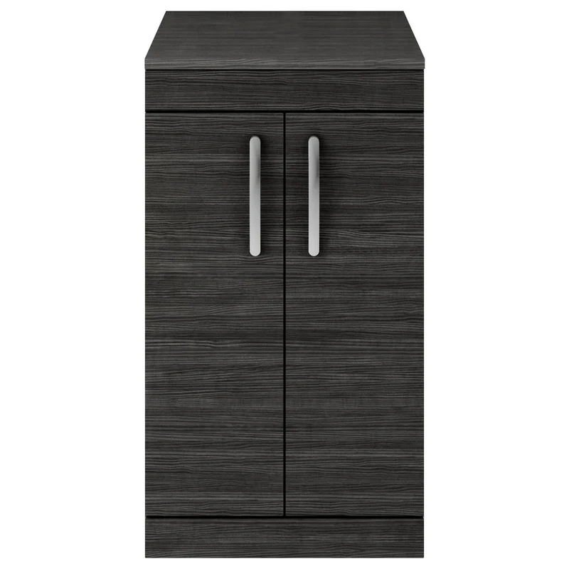 Cape 500mm Floor Standing 2 Door Vanity Unit & Worktop - Charcoal Black