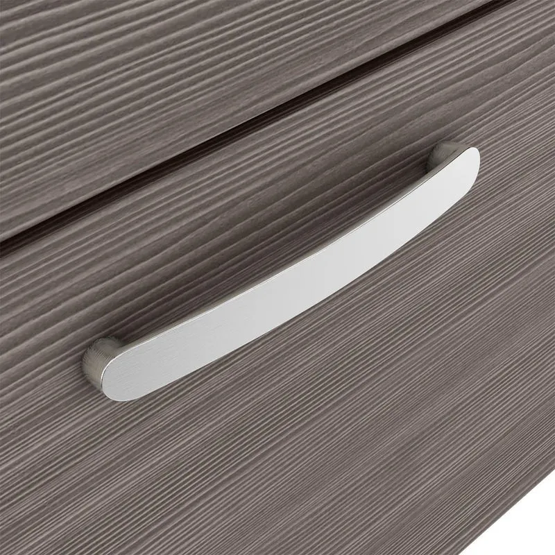 Cape 1200mm Wall Hung 4 Drawer Vanity Unit & Double Ceramic Basin - Anthracite Woodgrain