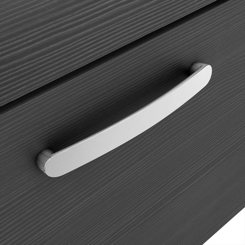 Cape 1200mm Wall Hung 2 Drawer Vanity Unit & Double Ceramic Basin - Charcoal Black