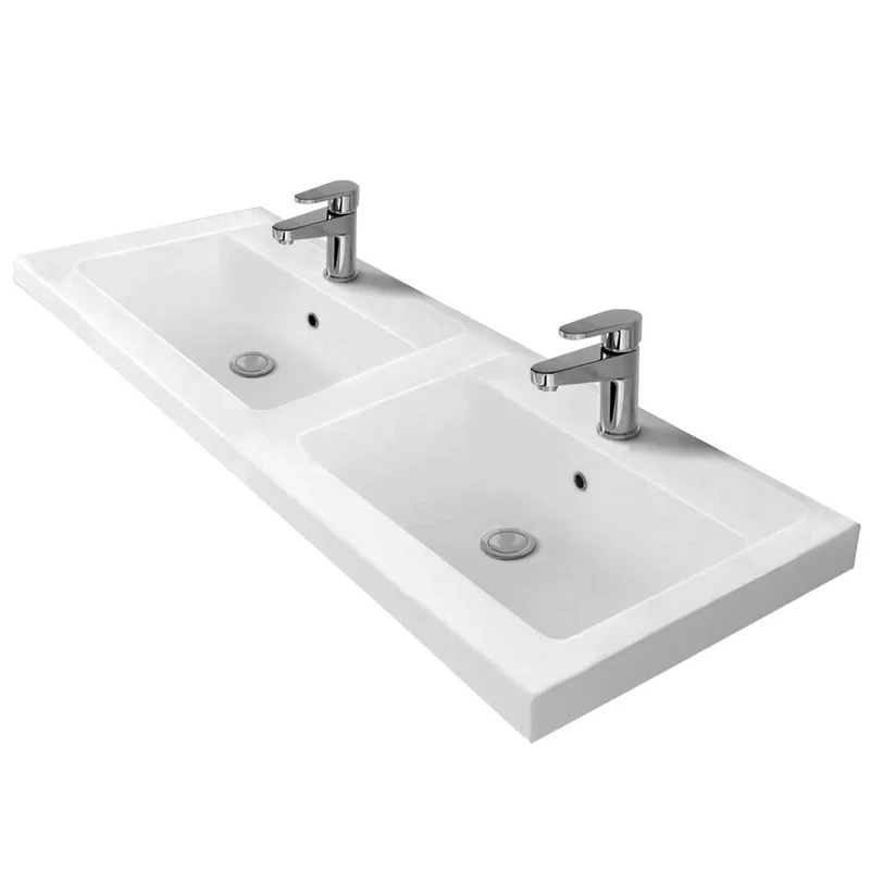 Cape 1200mm Floor Standing 4 Drawer Vanity Unit & Double Resin Basin - Anthracite Woodgrain