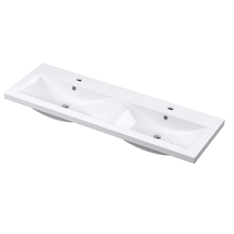Cape 1200mm Floor Standing 4 Drawer Vanity Unit & Double Ceramic Basin - Gloss Grey