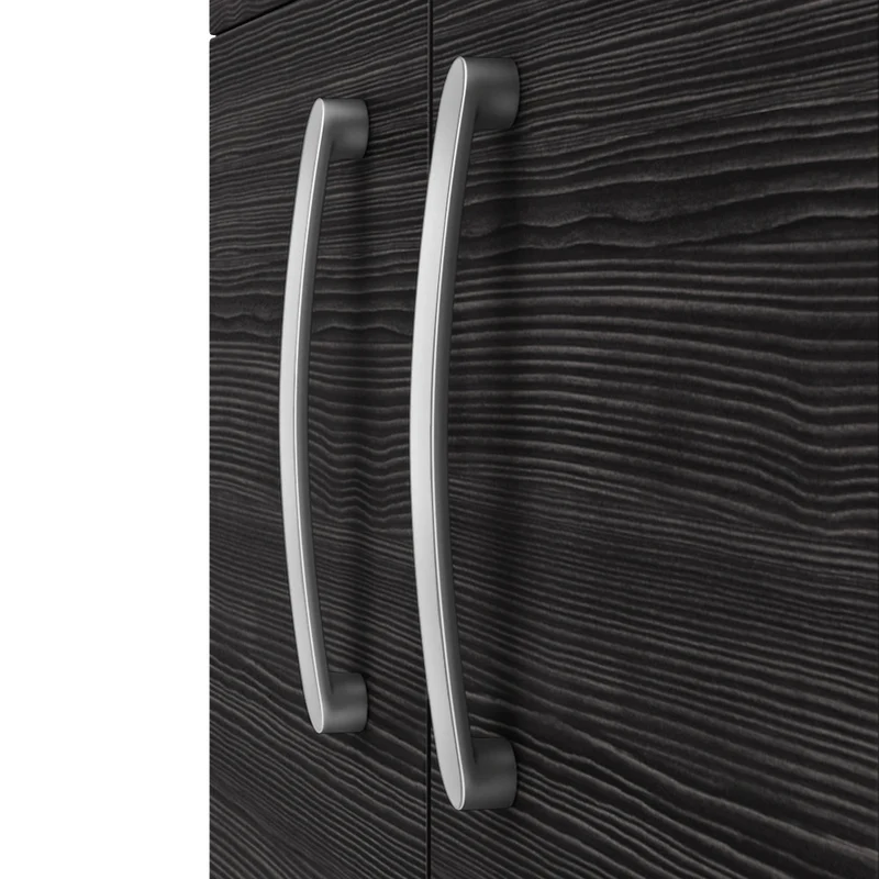 Cape 1200mm Floor Standing 4 Door Vanity Unit & Double Resin Basin - Charcoal Black