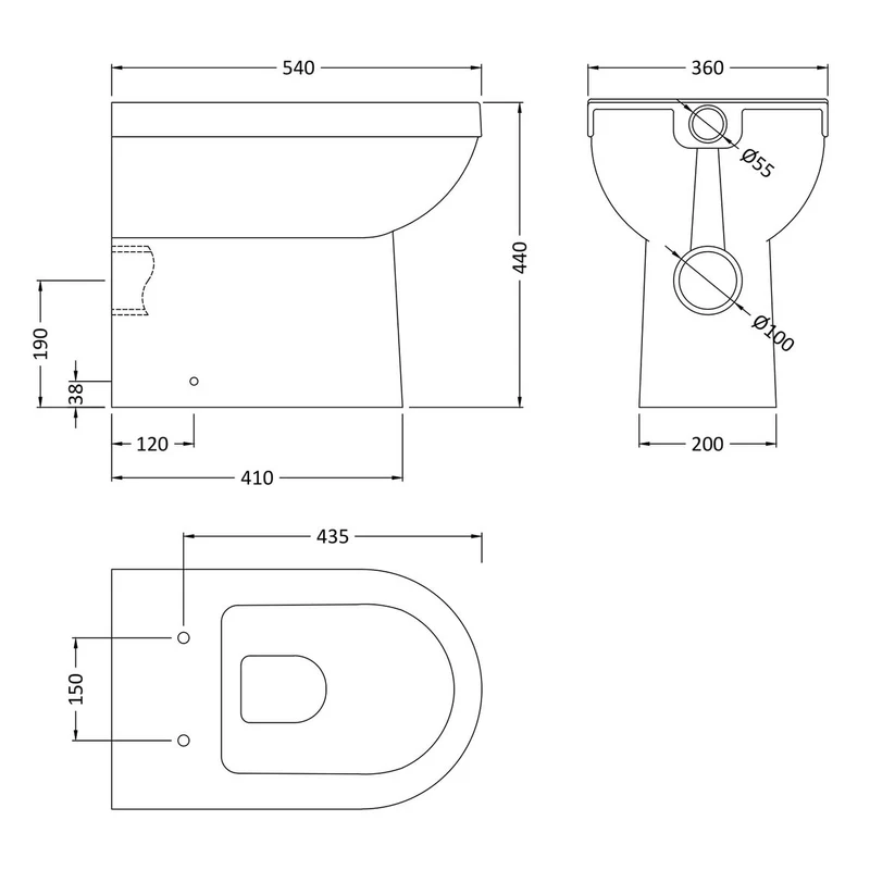 Jenson Comfort Height Back To Wall Toilet & Soft Close Seat