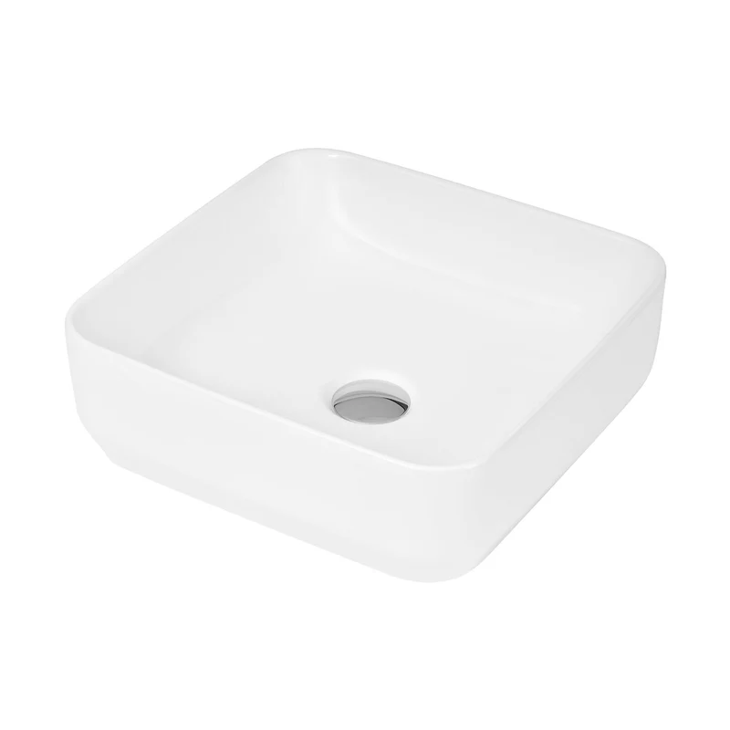 Nuie Vessels Square Vessel Contemporary White Vitreous China 120x365x365mm