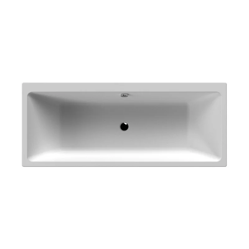 Nuie Asselby Thin Edge Double Ended Bath 1800 X 800mm Contemporary White Acrylic