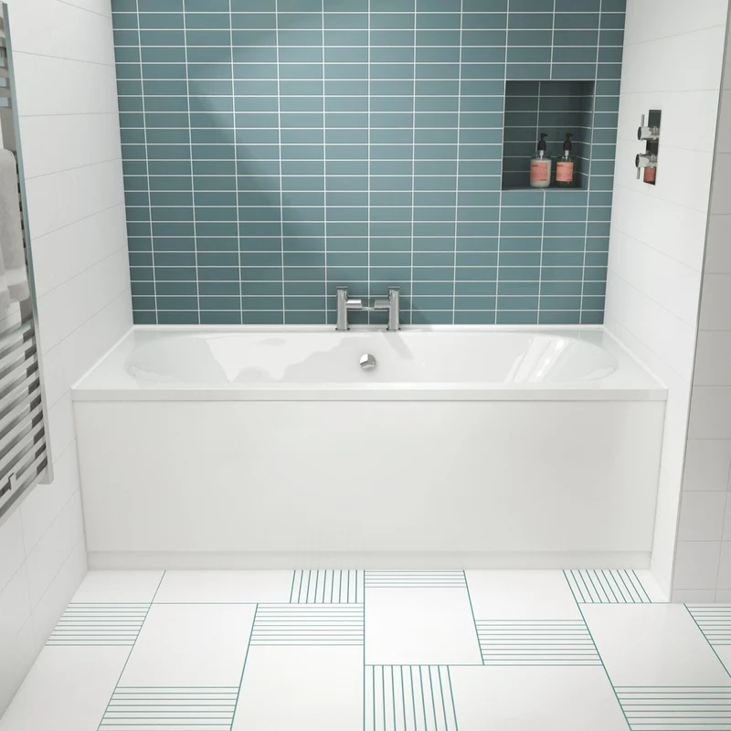 Nuie Otley Round Double Ended Bath 1800 X 800mm Contemporary White Acrylic