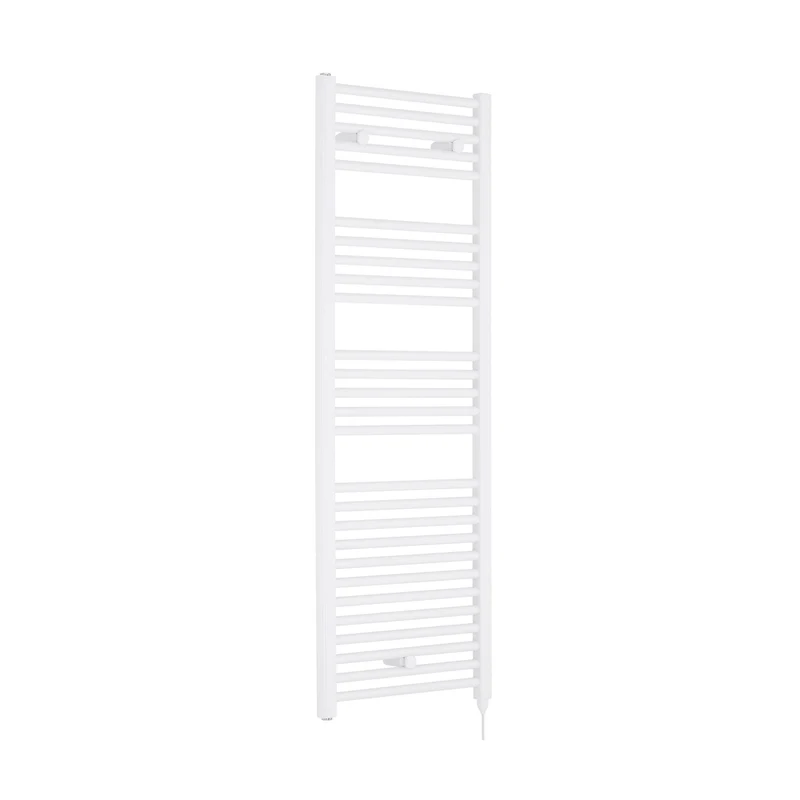 Nuie Electric Towel Rail Contemporary White Steel 1375x480x30mm
