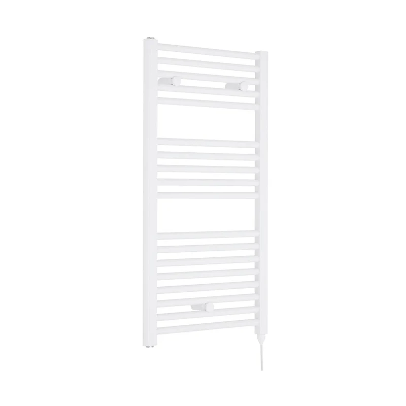 Nuie Electric Towel Rail Contemporary White Steel 920x480x30mm