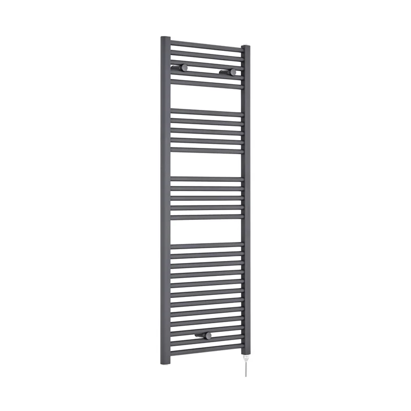 Nuie Electric Towel Rail Contemporary Anthracite Steel 1375x480x30mm
