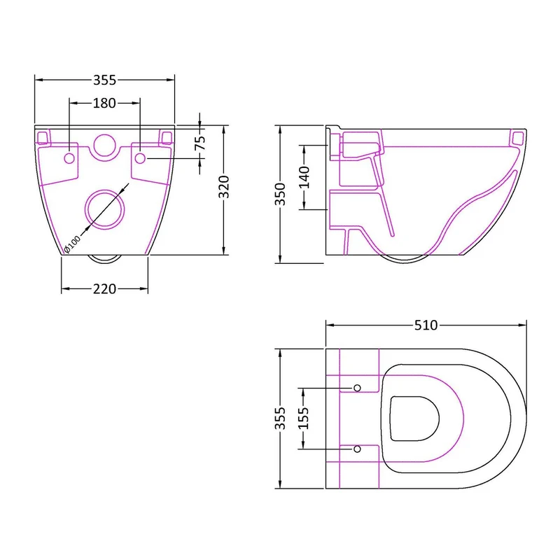 Capri Wall Hung Toilet & Soft Close Seat