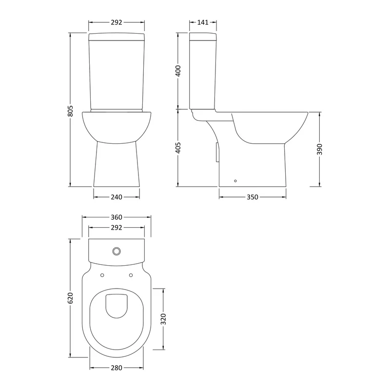 Capri Compact Close Coupled Toilet & Soft Close Seat