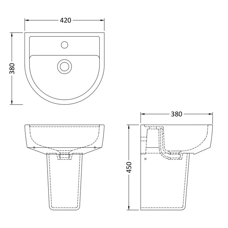 Capri 420mm Basin & Semi Pedestal
