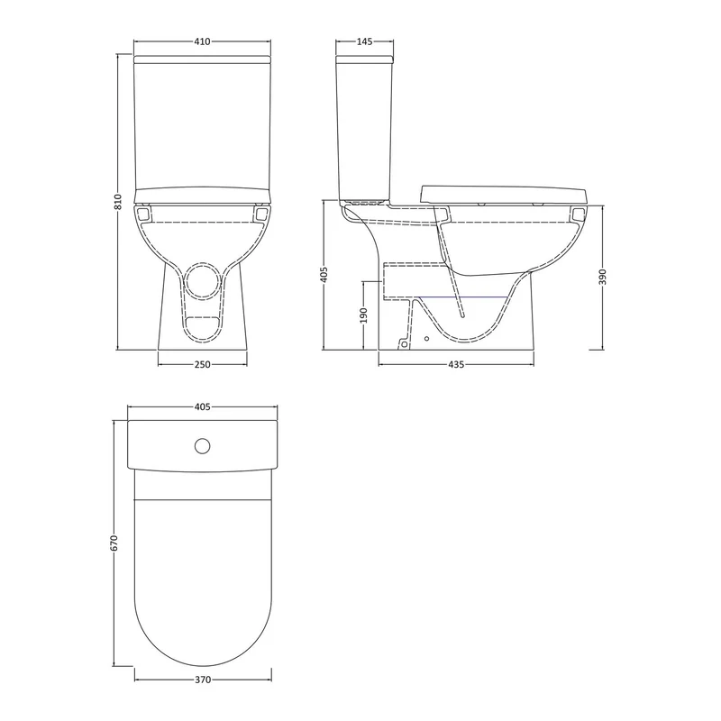Marina Square Close Coupled Toilet & Soft Close Seat