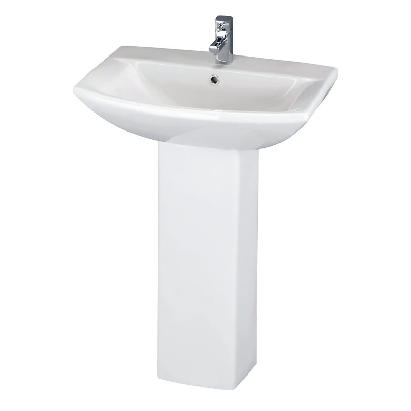 Marina Square 600mm Basin & Full Pedestal
