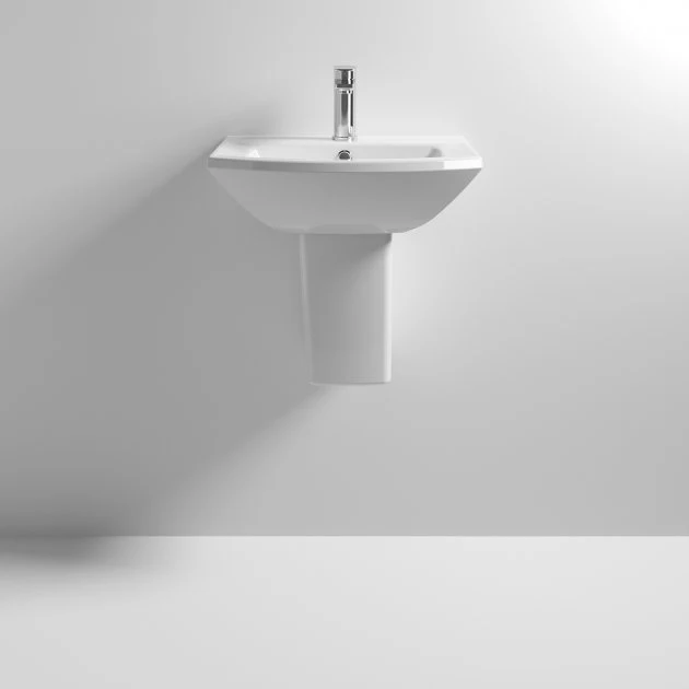 Marina Square 500mm Basin & Semi Pedestal