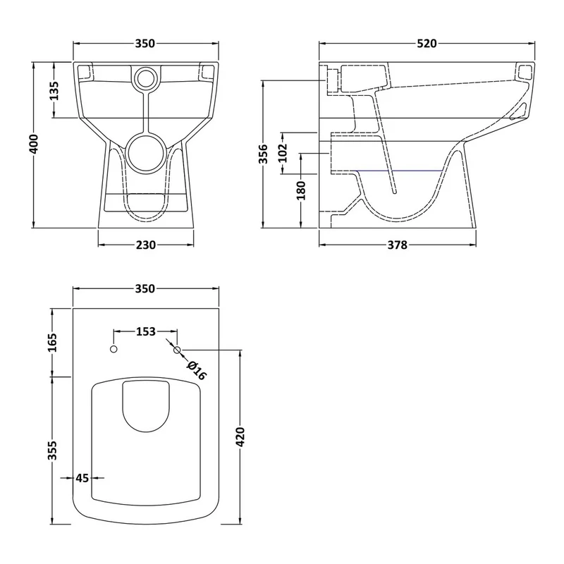 Cape Back To Wall Toilet & Soft Close Seat