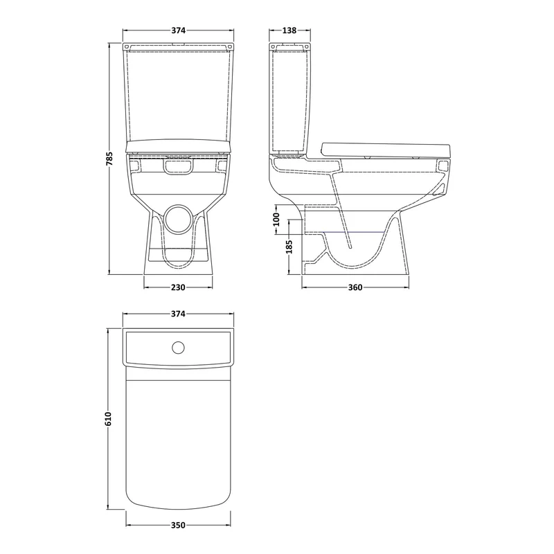 Cape Close Coupled Toilet & Soft Close Seat