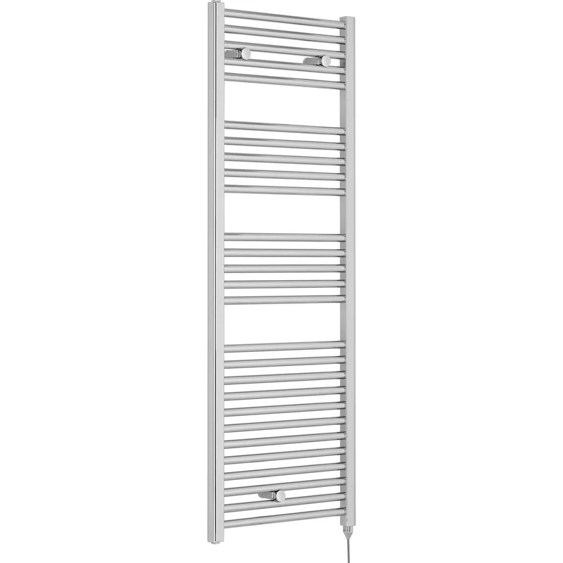 Nuie Electric Towel Rail Contemporary Chrome Steel 1375x480x30mm