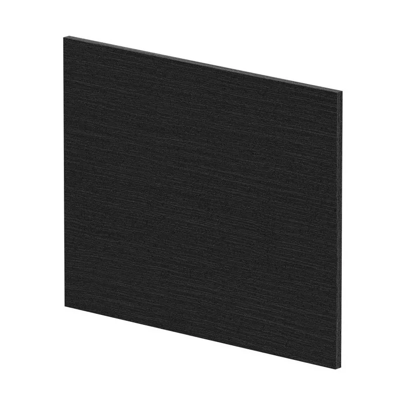 Nuie Shower Bath End Panel (700mm) Contemporary Charcoal Black MFC Textured Woodgrain 520x680x18mm
