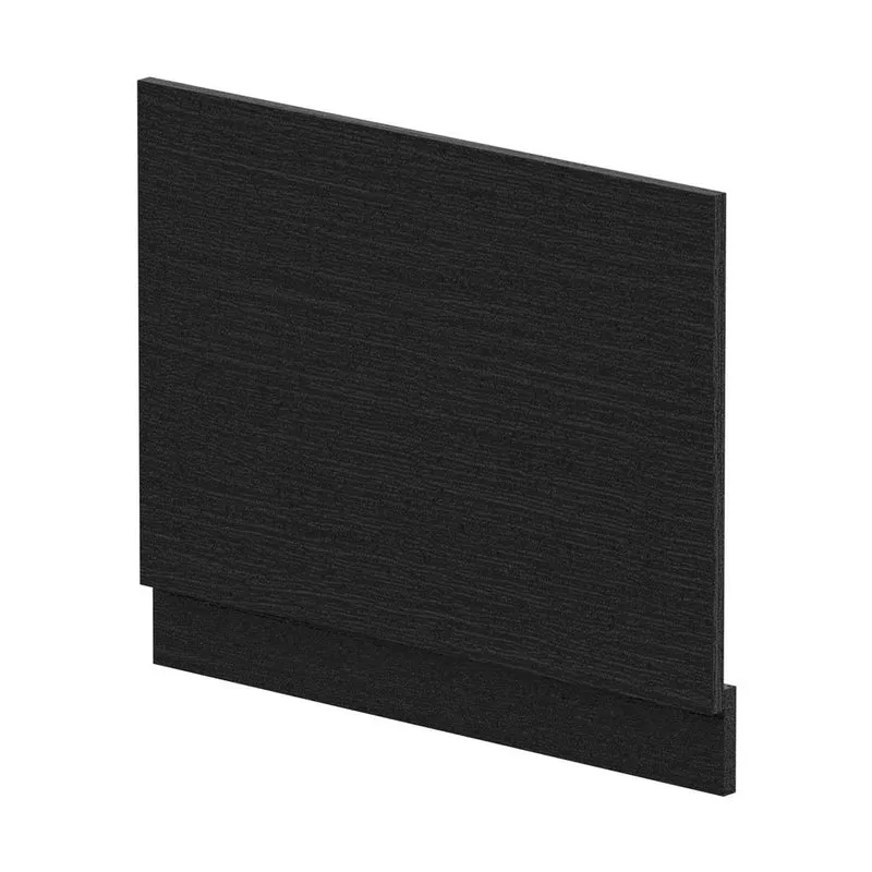 Nuie Bath Panels Straight End Panel & Plinth (700mm) Contemporary Charcoal Black MFC Textured Woodgrain 560x680x36mm