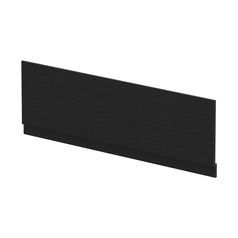 Nuie Bath Panels Straight Front Panel & Plinth (1800mm) Contemporary Charcoal Black MFC Textured Woodgrain 560x1795x36mm