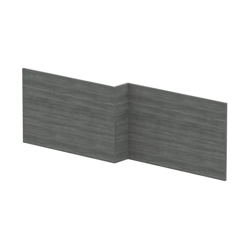 Nuie Shower Bath Front Panel (1700mm) Contemporary Anthracite Woodgrain MFC Textured Woodgrain 520x1698x163mm